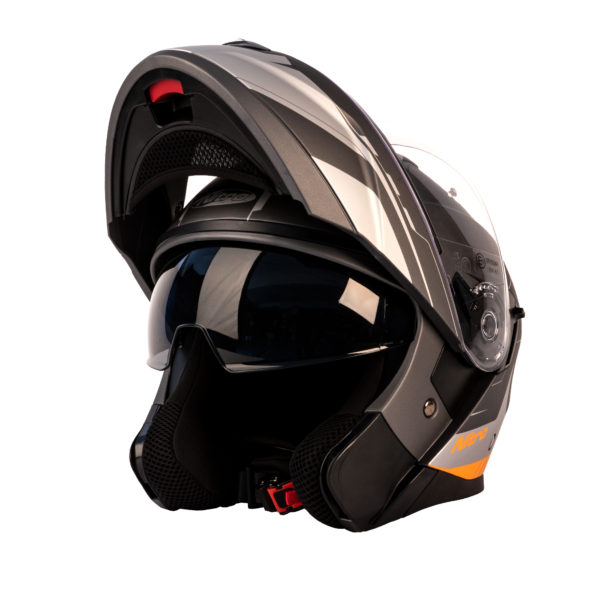 Helmet Nitro  F350 Analog Satin Gun/Light Grey/Flo Orange S 56 - Image 2