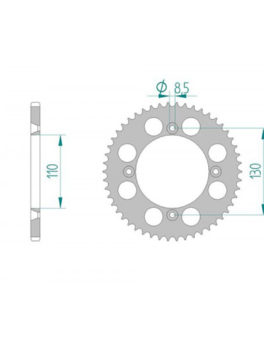 AFAM ALU REAR SPROCKET GREY HARD ANODIZED GROOVED 11104-49