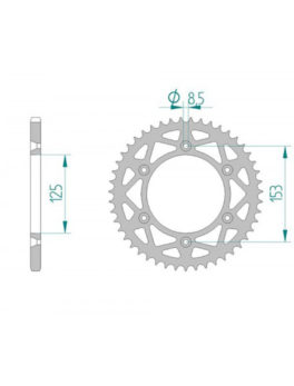 AFAM ALU REAR SPROCKET GREY HARD ANODIZED GROOVED 11212-48