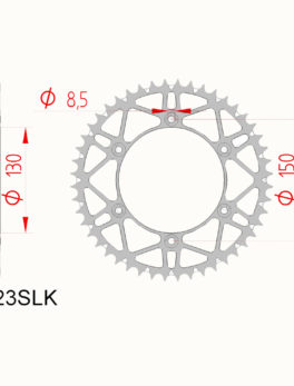 AFAM REAR SPROCKET STEEL SUPERLIGHT MUD GROOVED 12323-50