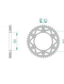 AFAM ALU REAR SPROCKET GREY HARD ANODIZED GROOVED 13323-48
