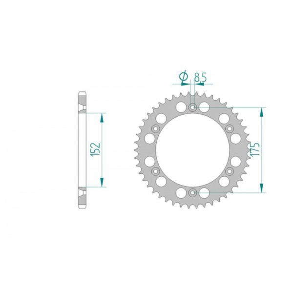 AFAM ALU REAR SPROCKET GREY HARD ANODIZED GROOVED 13508-48