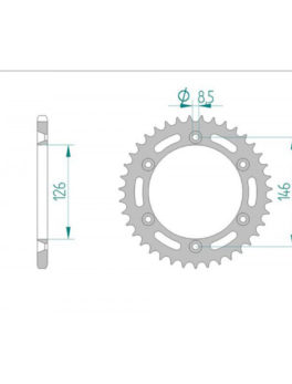 AFAM REAR SPROCKET STEEL SUPERLIGHT 700gr GROOVED 14203SLK-49