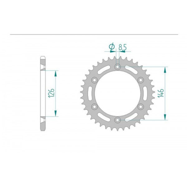 AFAM REAR SPROCKET STEEL SUPERLIGHT 700gr GROOVED 14203SLK-49