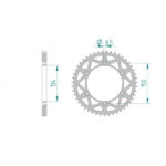 AFAM ALU REAR SPROCKET GREY HARD ANODIZED GROOVED 17206-48