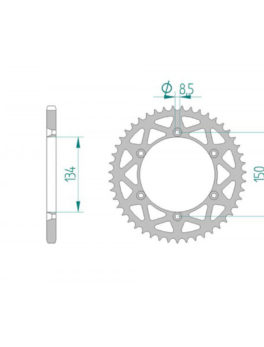AFAM ALU REAR SPROCKET GREY HARD ANODIZED GROOVED 17206-48