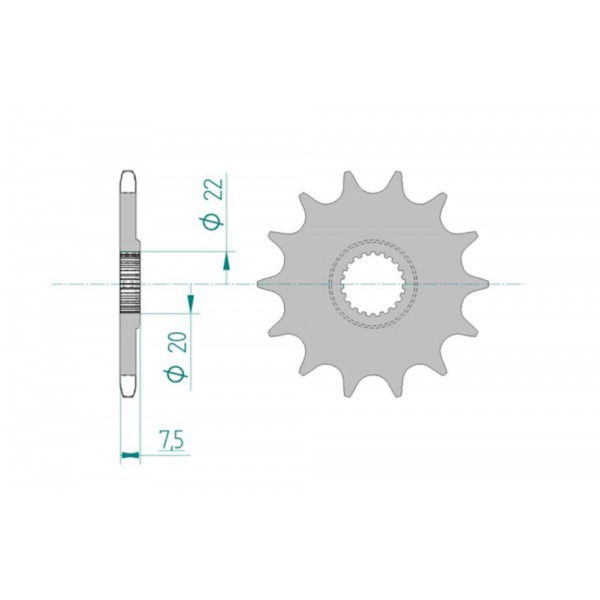 AFAM FRONT SPROCKET GROOVED 20210-14