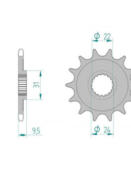 AFAM FRONT SPROCKET GROOVED 22406-13