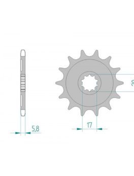 AFAM FRONT SPROCKET GROOVED 24304-13