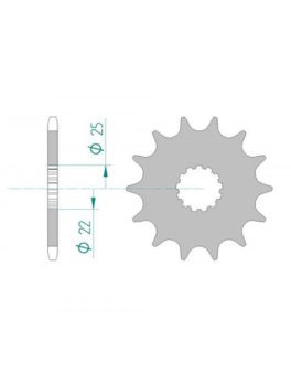 AFAM FRONT SPROCKET GROOVED 27500-13