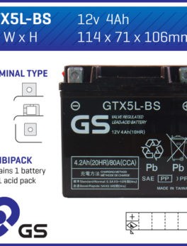 GS Battery GTX5LBS  with Acid pack (6)