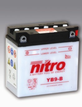 Nitro Battery YB9B with acid pack (4)