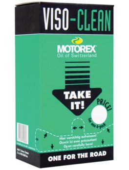 MOTOREX VISOR CLEAN - PER 72 ( 12 packs of 6 wipes per pack)
