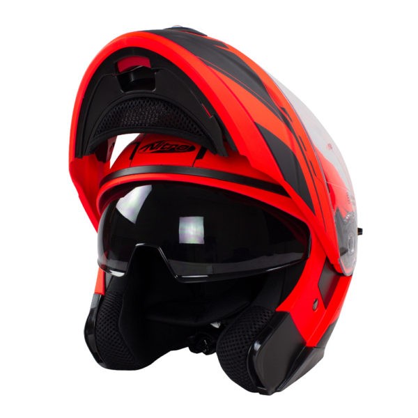 Helmet Nitro F350  Analog Dvs Satin Black/Red/Gun S-56 - Image 2
