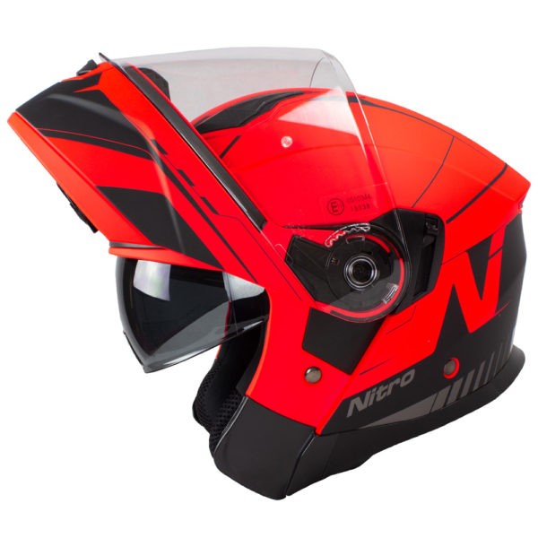 Helmet Nitro F350  Analog Dvs Satin Black/Red/Gun S-56 - Image 3