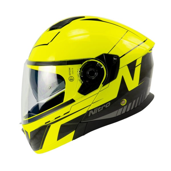 Helmet Nitro  F350 Analog Black/Safety Yellow/Gun L 60