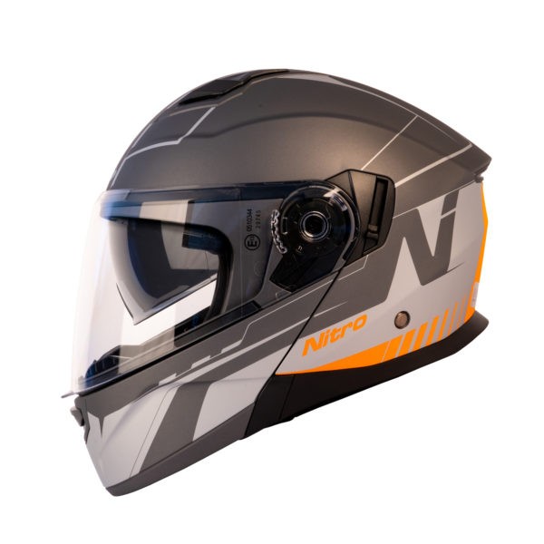 Helmet Nitro  F350 Analog Satin Gun/Light Grey/Flo Orange S 56