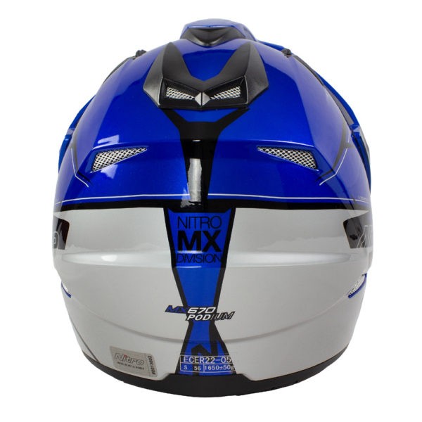 Helmet Nitro MX670 Podium Adventure DVS Blk/Blue/Sil Pin lock ready L - 60 - Image 5