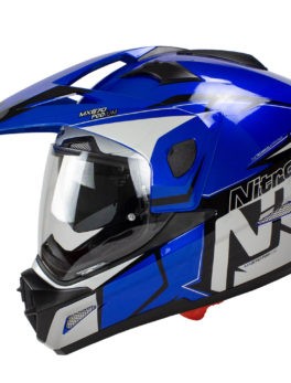 Helmet Nitro MX670 Podium Adventure DVS Blk/Blue/Sil Pin  lock ready M - 58