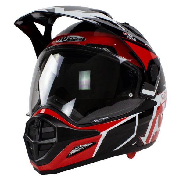 Helmet Nitro MX670 Podium Adventure DVS Wite/Blk/Red Pin lock ready M - 58 - Image 2