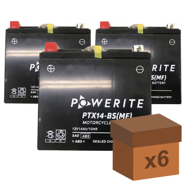 BATTERY PTX14BS MF SEALED POWERITE FULL BOX  OF  6
