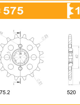575-14 SPROCKET-FRONT - AFAM 21502-14