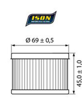 Ison111 oil filter as HF111 and SF1002