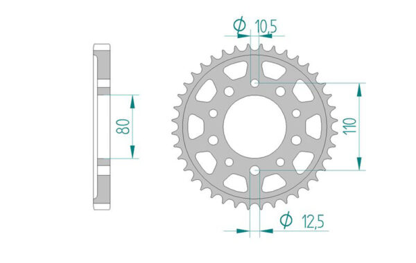 Sprocket Rear 341-45 AFAM 10405