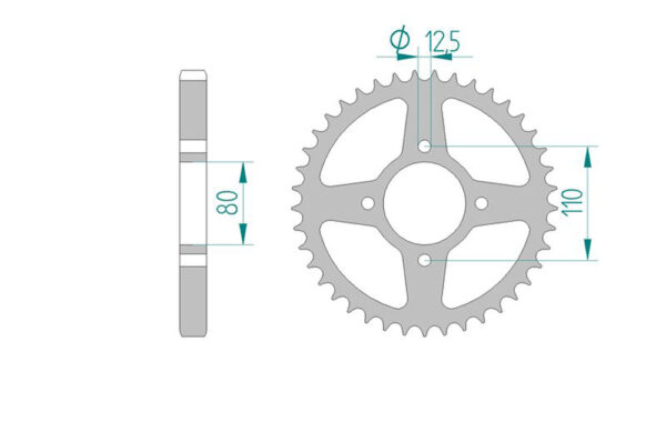 Sprocket Rear 333-38 AFAM 10604