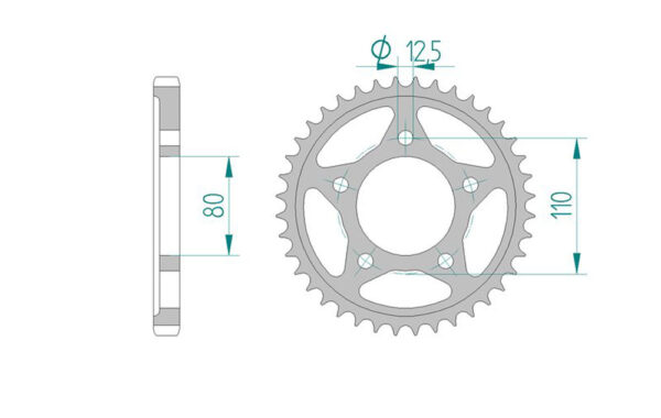 Sprocket Rear RK-B6600-42 JTR1334 Afam 10605 - Image 2