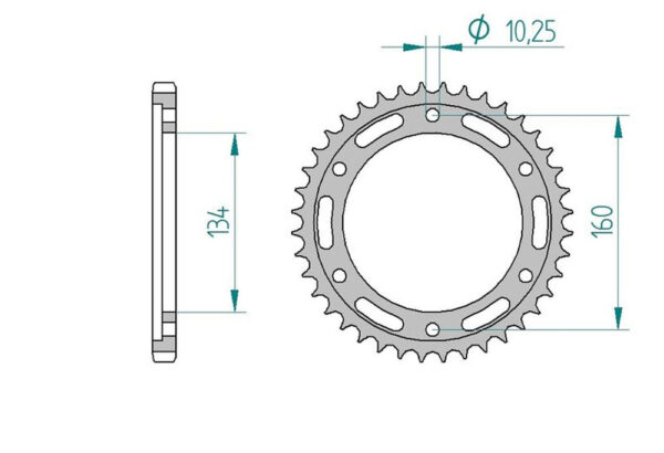 SPROCKET REAR ALLOY 2071-45 ED  RK-B5010-45 JTR1317 Afam 10617