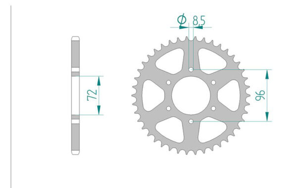 Sprocket Rear 820-42 AFAM 14304