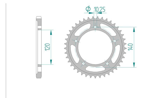 Sprocket Rear Afam 44800-40