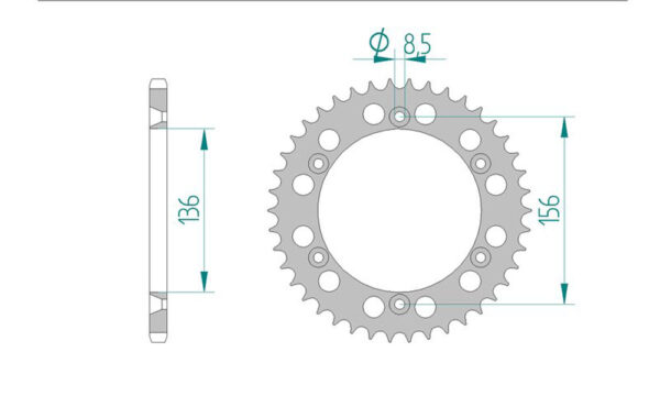 Sprocket Rear 1509-51 AFAM 15206N
