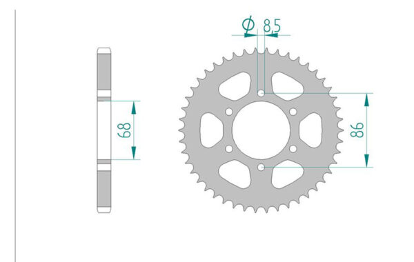 Sprocket Rear 468-36 JTR2057 AFAM 16201