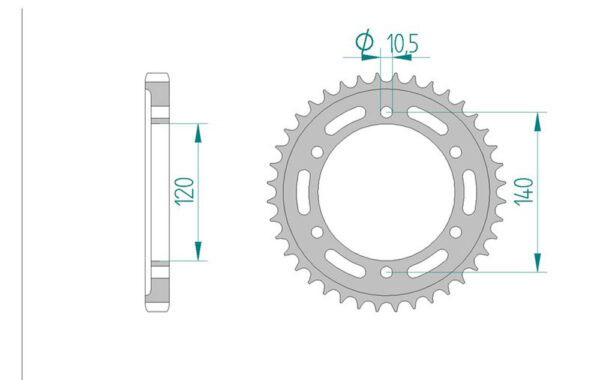 Sprocket Rear RK-B5624-46 JTR498 Afam 16605