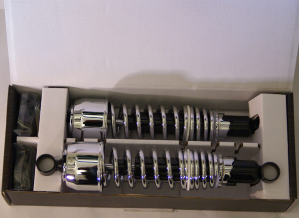 SHOCK TWIN FORSA TYPE1 335MM DUAL SPRING BLK/CHR PAIR