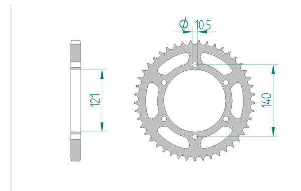 Sprocket Rear 2087-45 AFAM 44501