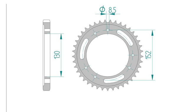 Sprocket Rear 2054-45 AFAM 44602