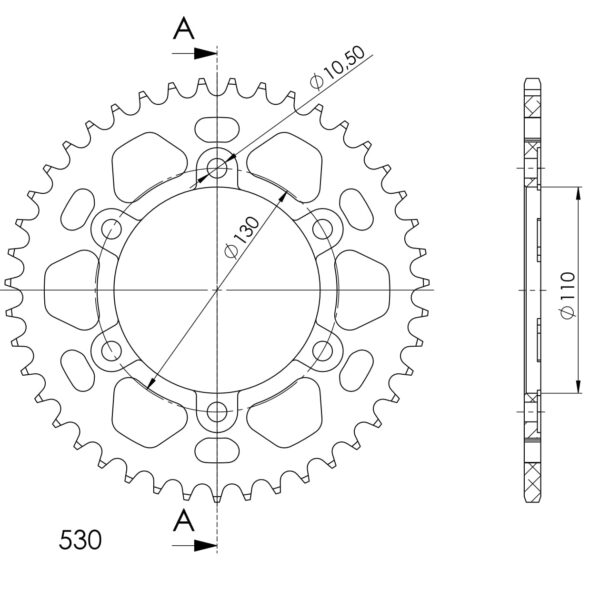 Sprocket Rear 479-43ED 7075T6 Alloy