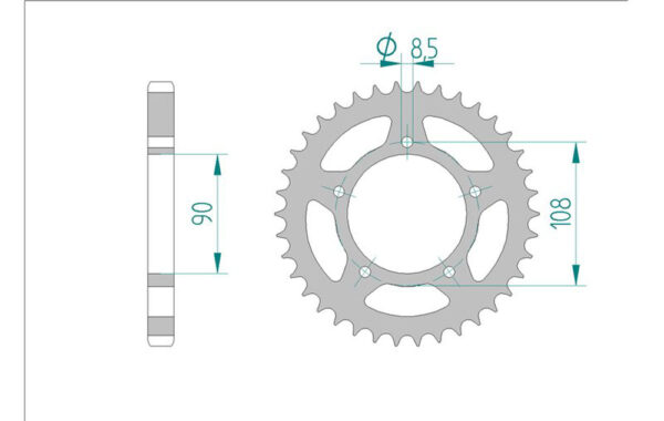 Sprocket Rear 1022-36 AFAM 50600