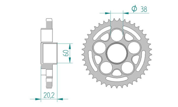 2099-39 SPROCKET REAR AFAM 50800-39 *525 *pitch Sprox 733-525