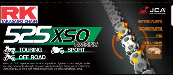 CHAIN RK 525XSO PER LINK (100FT=1920) - PRO X-RING