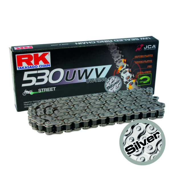 CHAIN RK GP530UWV-110 SILVER - CLASSIC BIKE X-RING