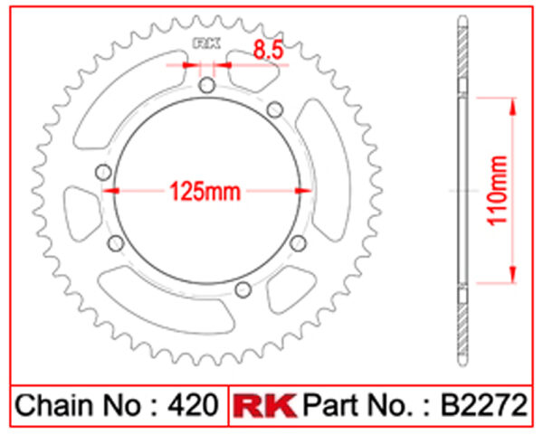 Sprocket Rear RK 2272-50