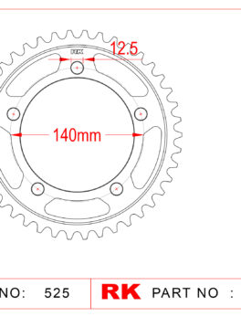 Sprocket Rear RK B5669-44 JTR 010-44 JTR 10-44