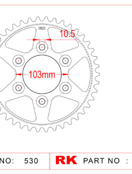 Sprocket Rear RK-B6783-43  JTR-766-43  AFAM-50902 For 530 CHAIN