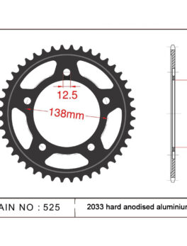 Sprocket Rear CHT2033 ED 7075-T6 RK-B5005-44 JTR1304 Afam 10613