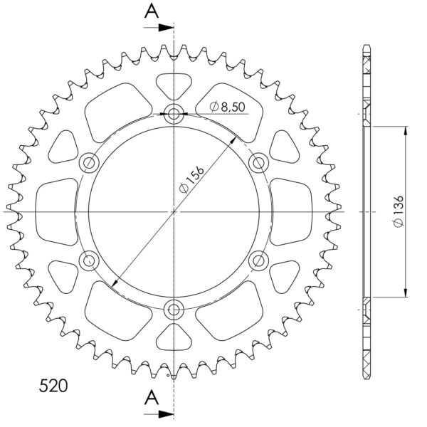 SuperSprox Rear Alloy MX RAL-1512-48-BLK AP-BN60