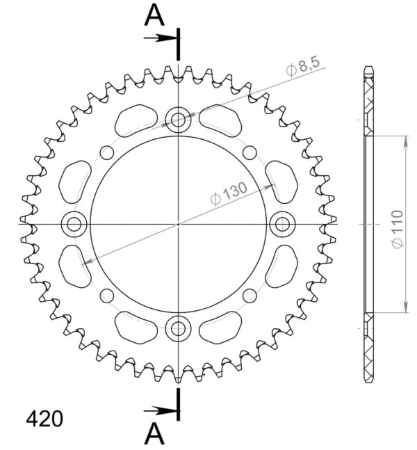 SuperSprox Rear Alloy MX  RAL-455-47 Black  AP-BN26